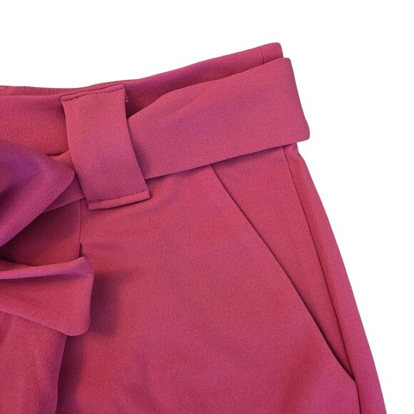 Curations Shorts Womens Large Pink Paperbag Waist Belted Pleated Pockets New - Picture 16 of 16